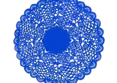 Blonda Mantel Plastico Picado Azul