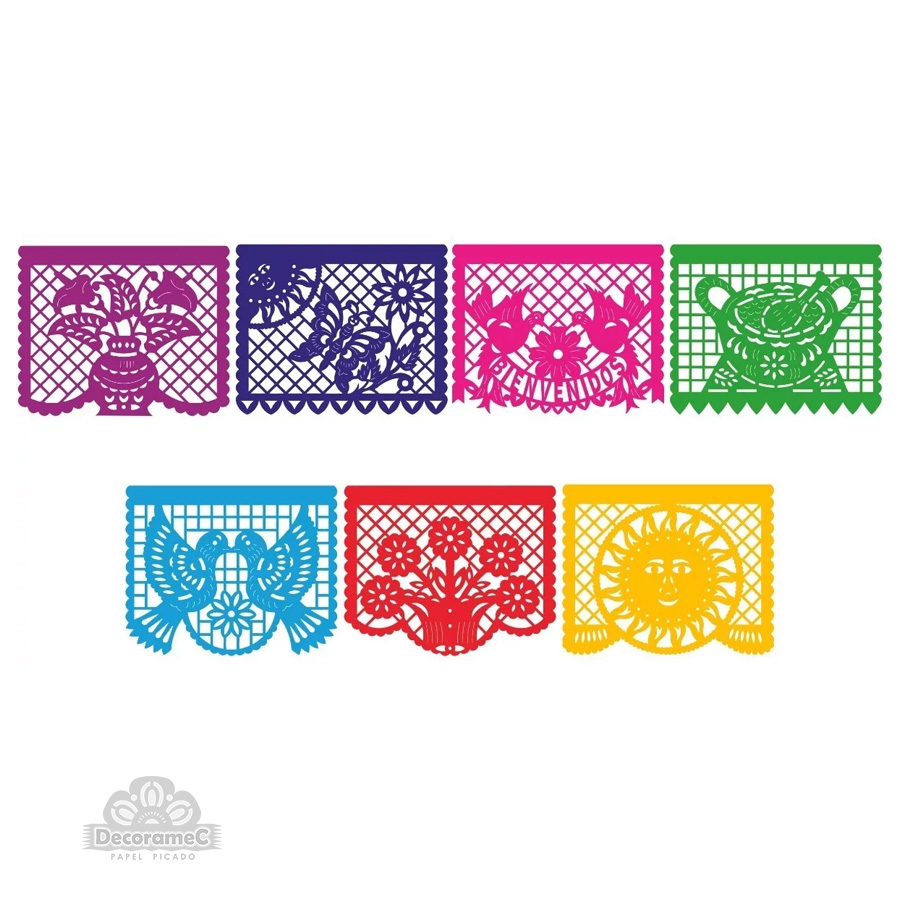 Papel Picado Toda Ocasión 10 Pzas Plástico Decoramec 5816