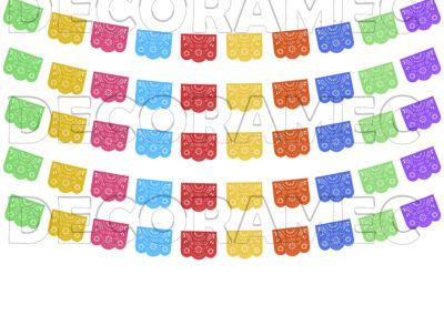 Papel Picado Destellos en Plastico Tira de Papel Picado