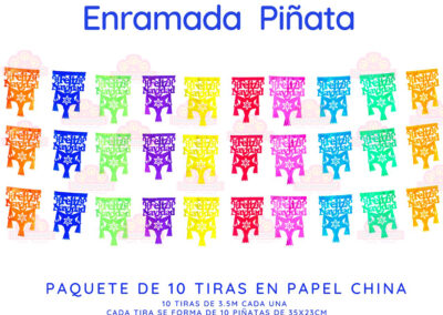 Tira de Papel picado navidad multicolor