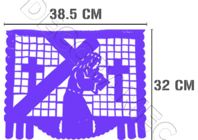 Decoración Plástico Picado Religioso Tira De Papel Picado Morado con blanco