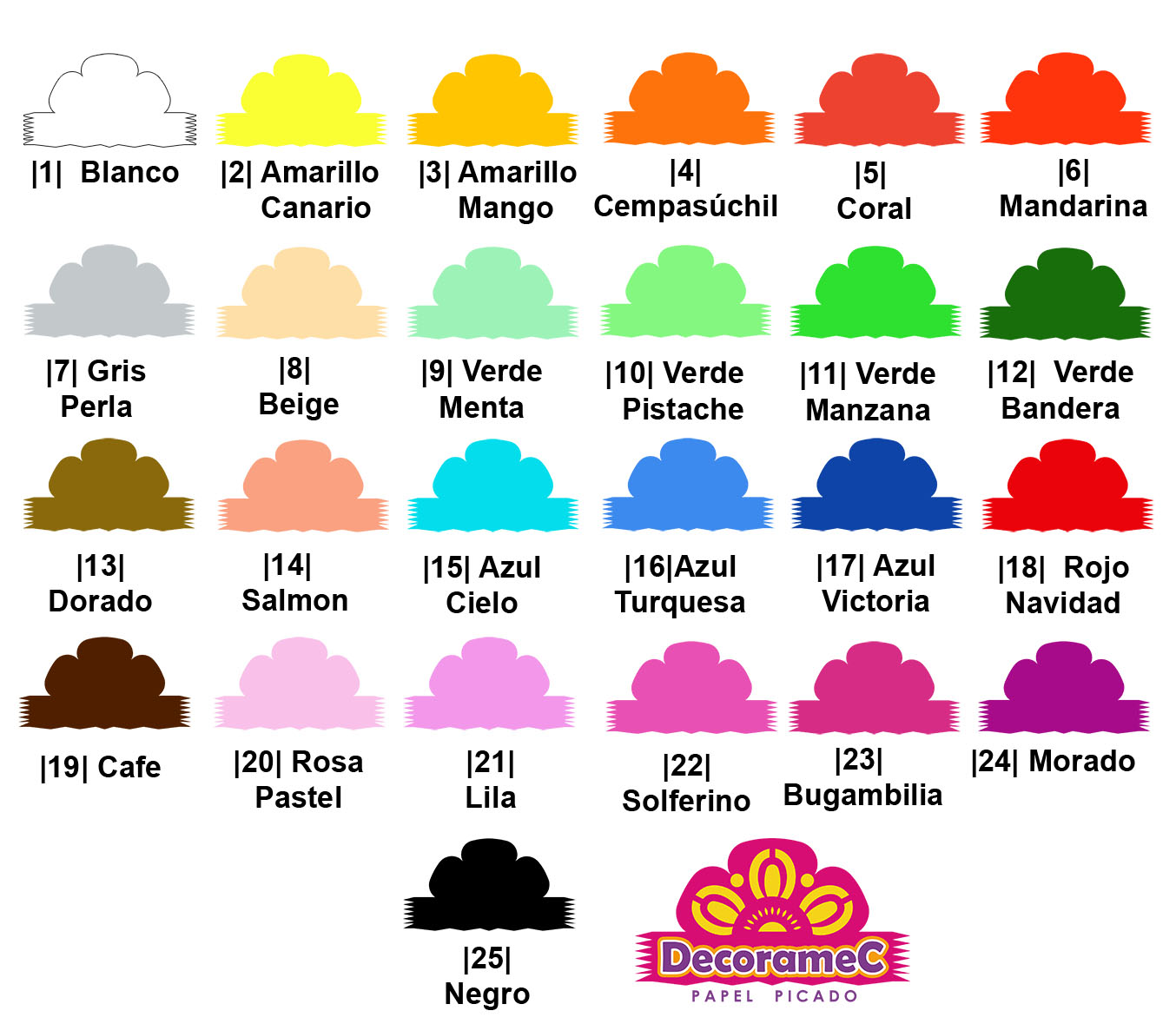 papel picado colores de plastico