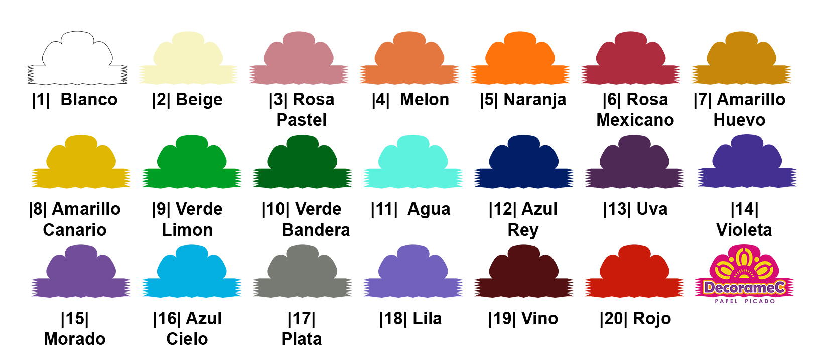 papel picado colores de papel